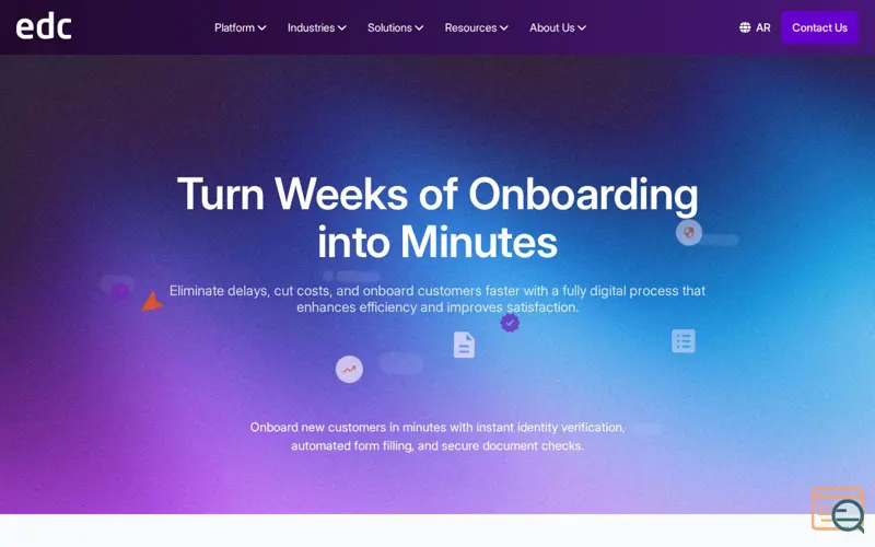 Screenshot of EDC, a launch using Mimecast
