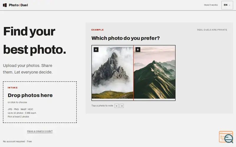Screenshot of PhotoDuel — Find Your Best Photo