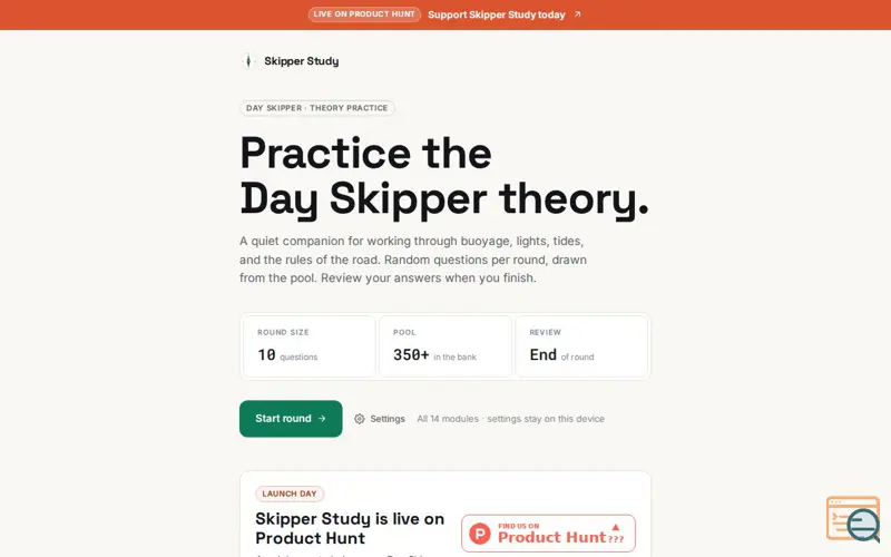 Screenshot of Skipper Study