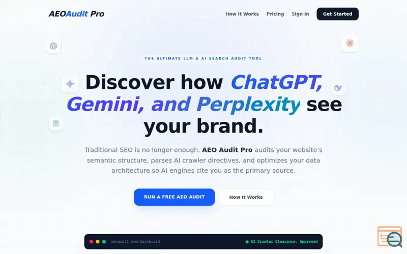 Screenshot of AEO Audit Pro