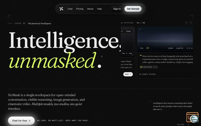 Screenshot of NoMask AI