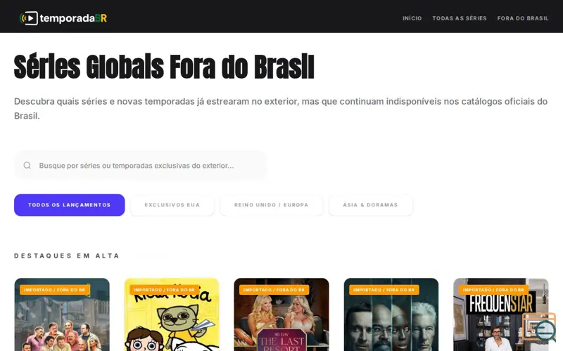 Screenshot of Séries Globais Fora do Brasil