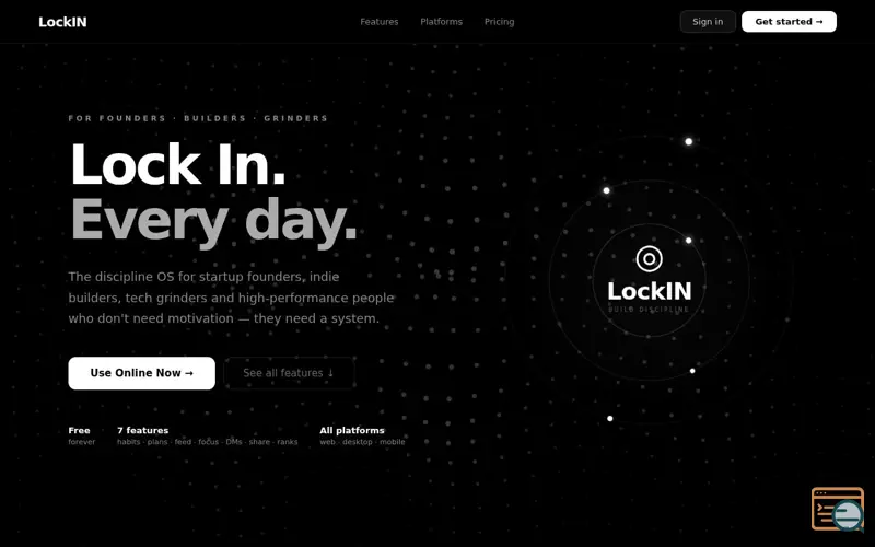 Screenshot of LockIN 