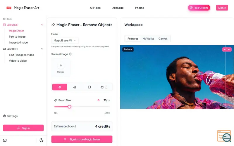 Screenshot of Magic Eraser Art