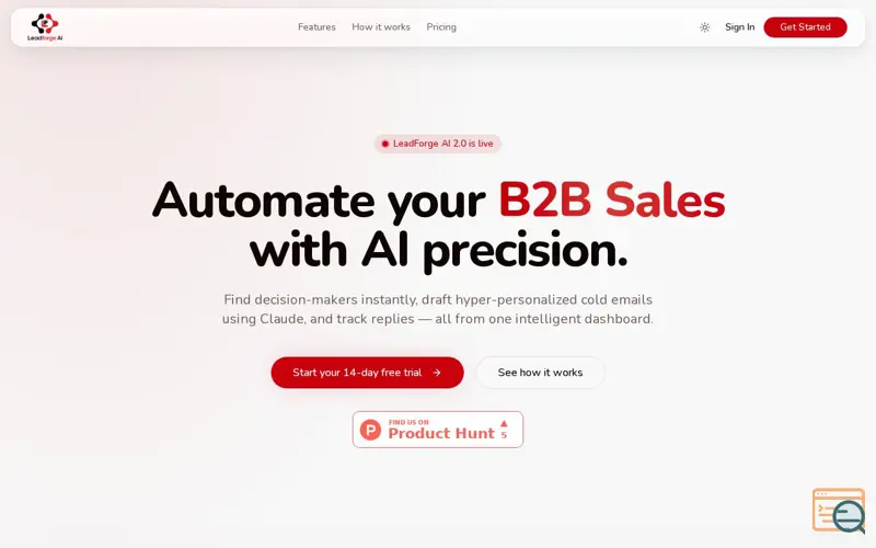 Screenshot of LeadForge AI