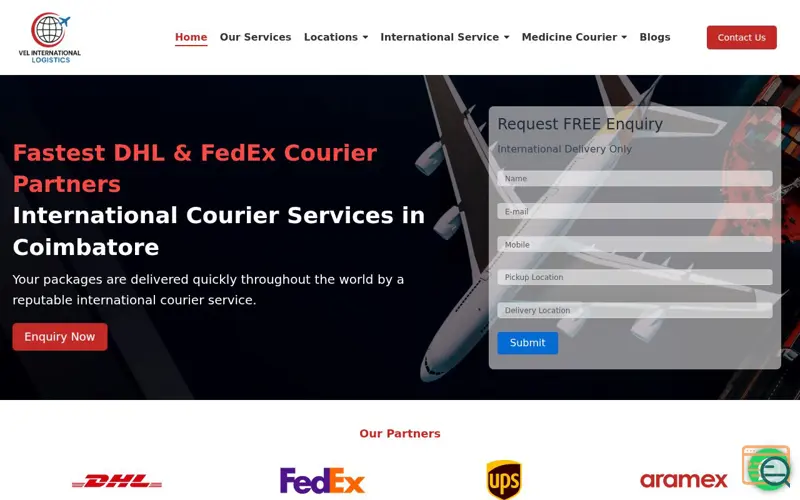Screenshot of shipwithvel.com