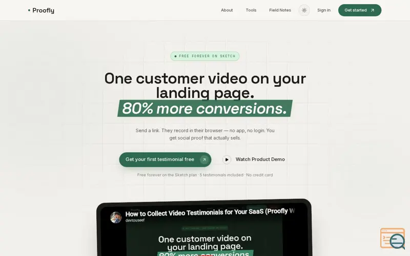 Screenshot of Proofly