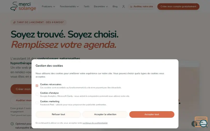 Screenshot of Merci Solange