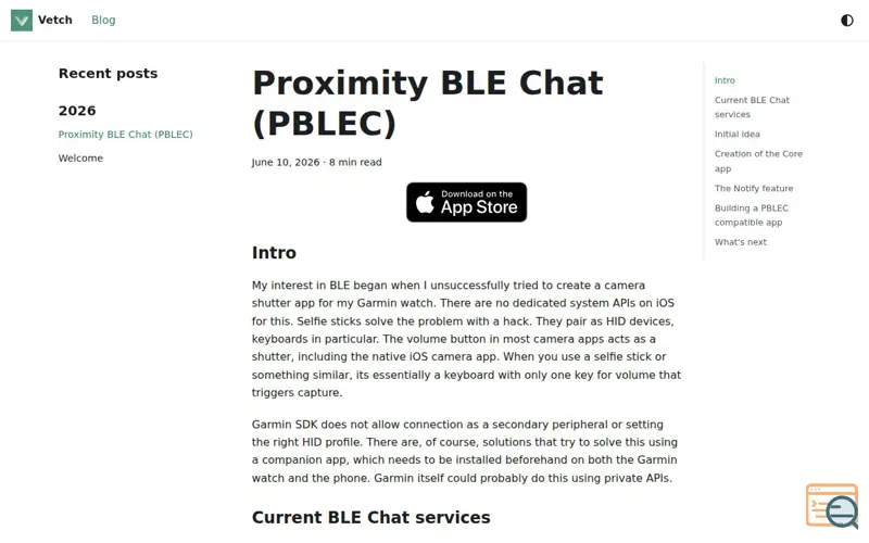 Screenshot of Proximity BLE Chat
