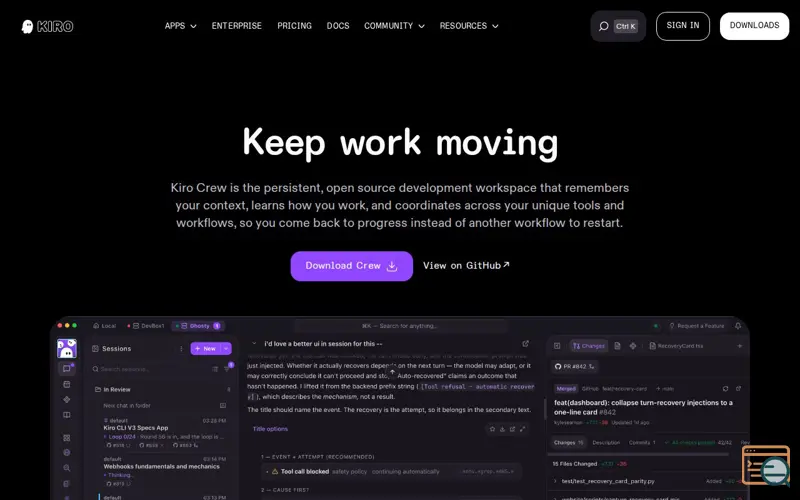 Screenshot of Kiro Crew