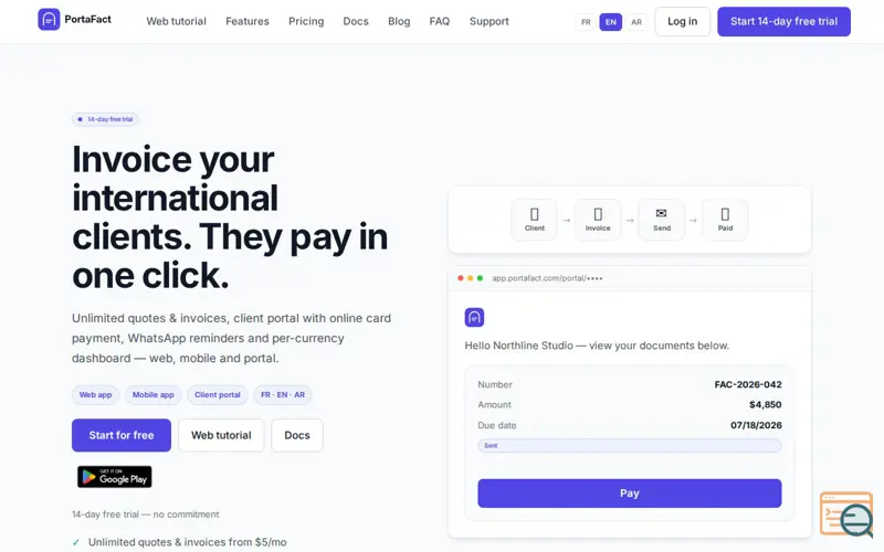 Screenshot of PortaFact