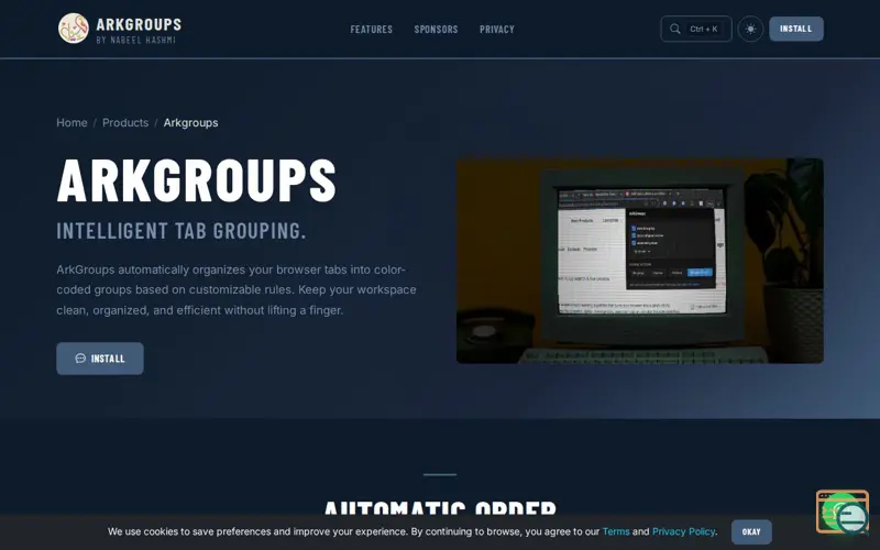 Screenshot of ArkGroups - Auto Intelligent Tab Groups
