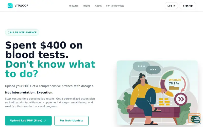 Screenshot of VITALOOP — AI Health Protocol Platform