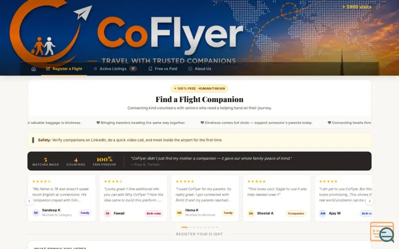 Screenshot of CoFlyer