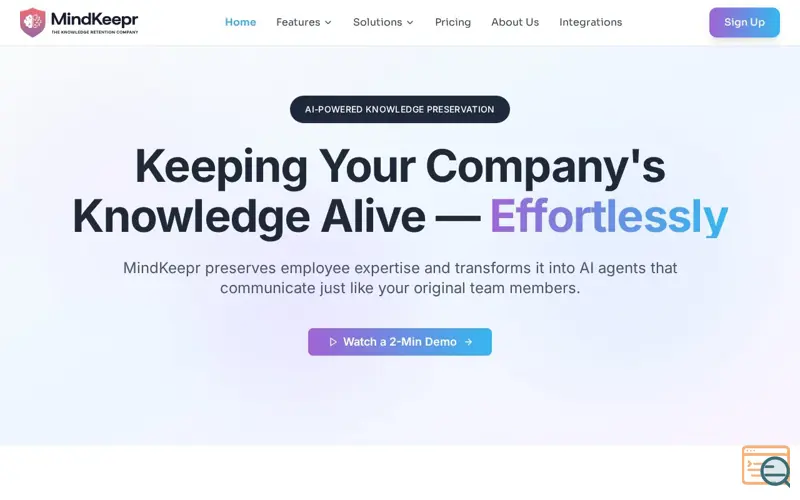 Screenshot of MindKeepr