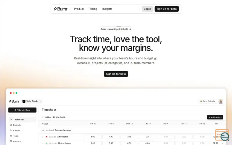 Screenshot of Burnr