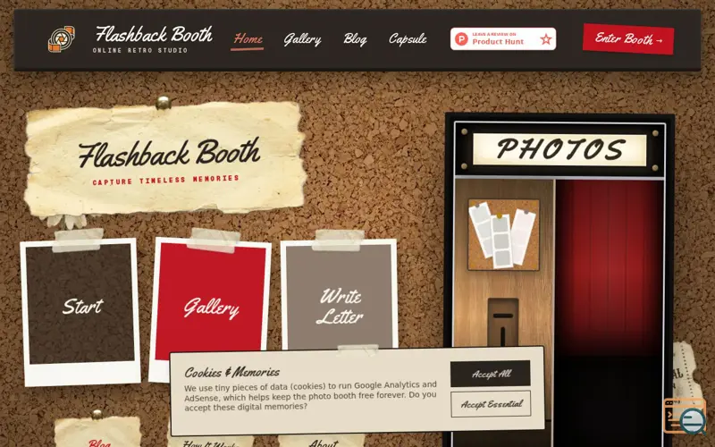 Screenshot of Flashback Booth