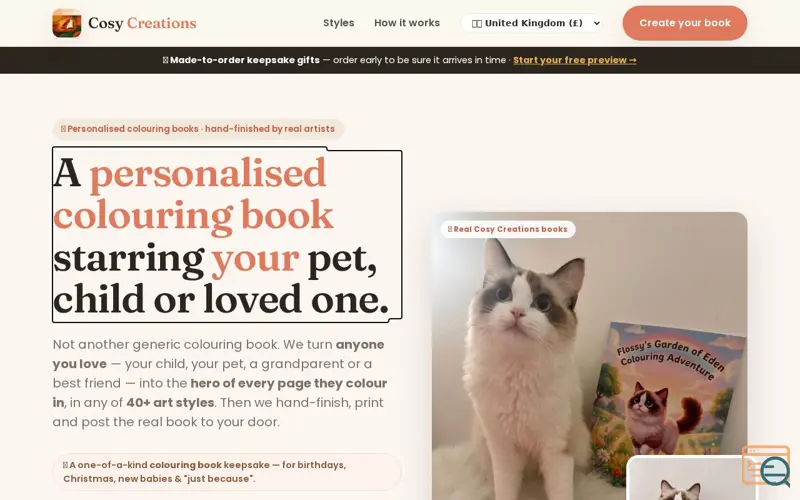 Screenshot of Cosy Creations