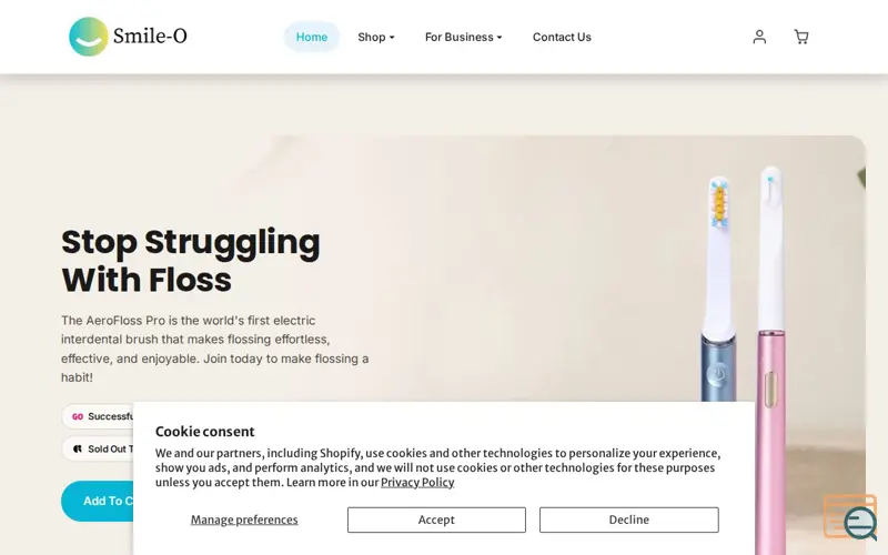 Screenshot of Smile-O Flow, a launch using Facebook Domain Verification