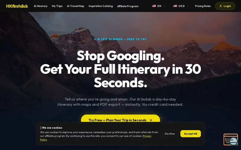 Screenshot of HKfirstclick, a launch using Klook