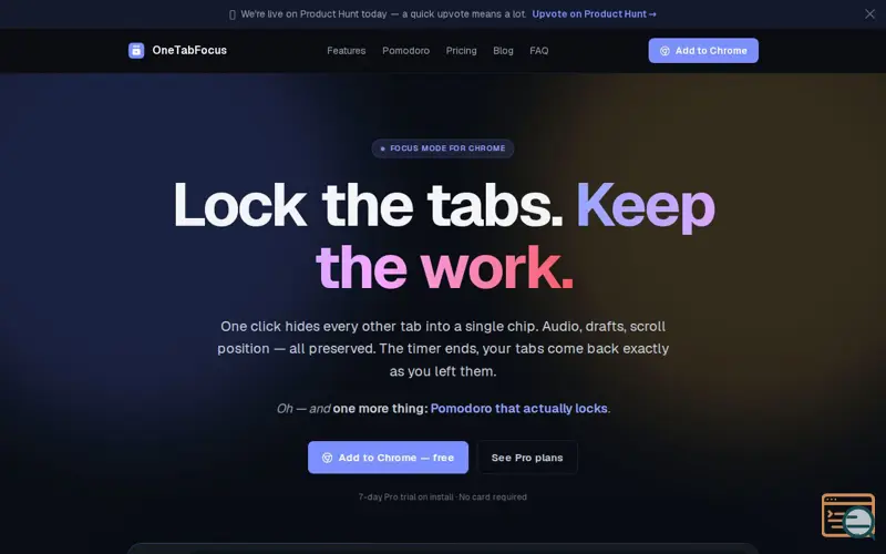 Screenshot of OneTabFocus