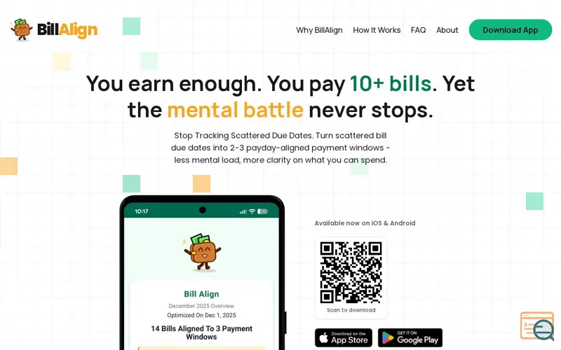 Screenshot of BillAlign