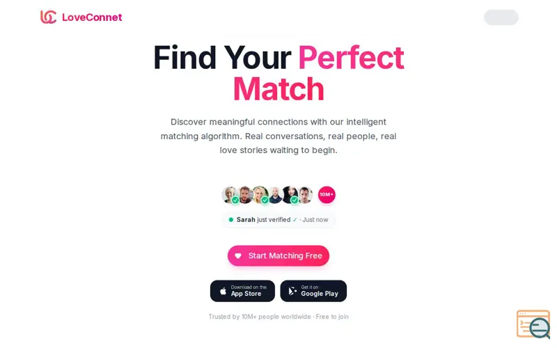Screenshot of LoveConnet