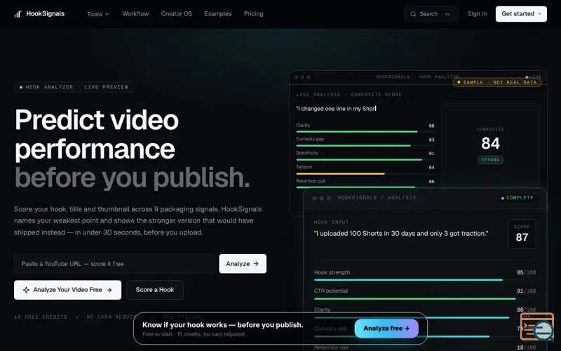 Screenshot of HookSignals