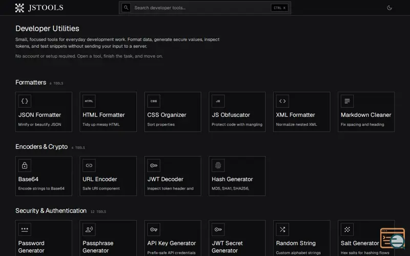 Screenshot of JavaScript Tools
