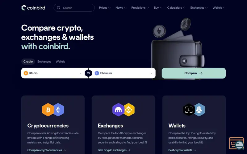 Screenshot of Coinbird