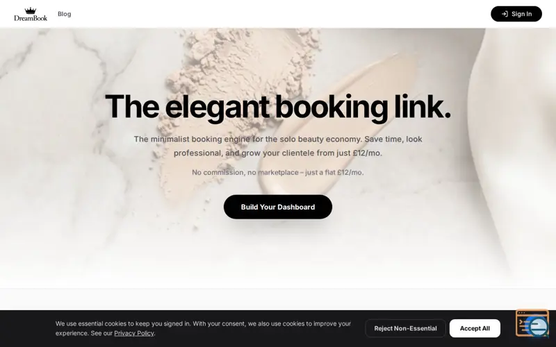 Screenshot of DreamBook