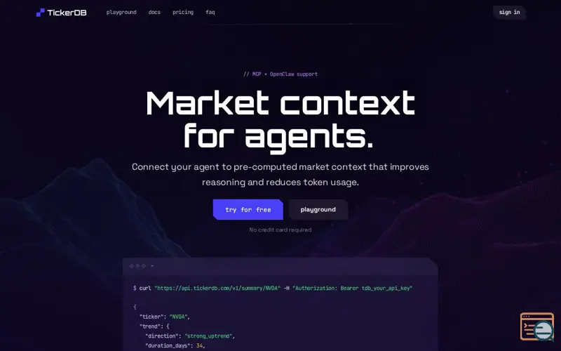 Screenshot of Tickerdb
