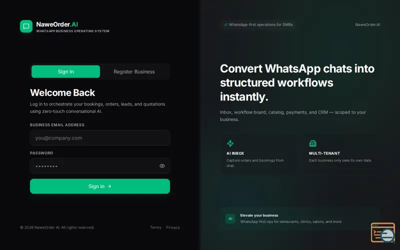 Screenshot of NaweOrder