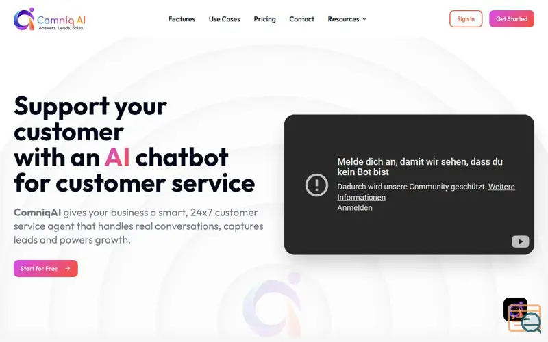 Screenshot of Comniqai