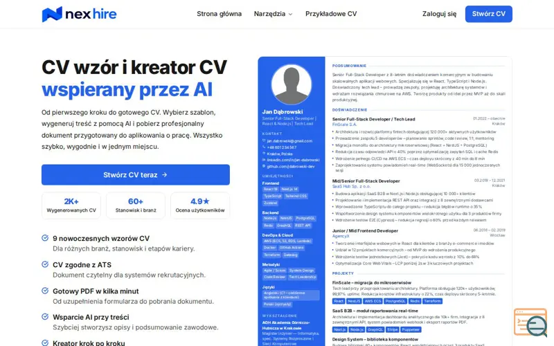 Screenshot of Nexhire