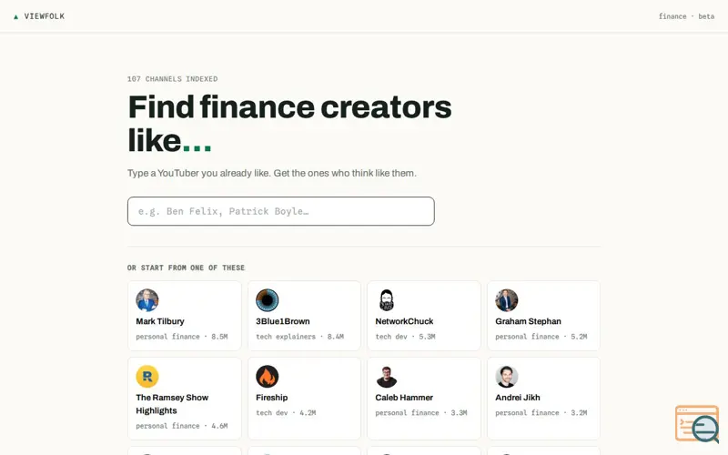 Screenshot of ViewFolk