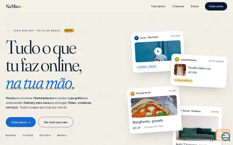 Screenshot of NaMão