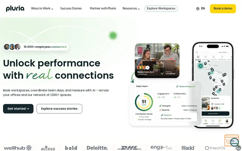 Screenshot of Pluria, a launch using CookieFirst