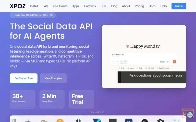 Screenshot of Xpoz