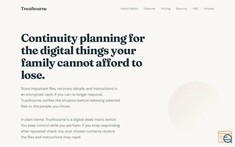 Screenshot of Trustbourne