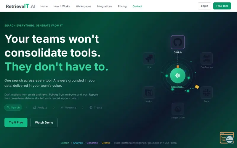 Screenshot of RetrieveIT.AI Launch