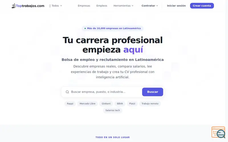 Screenshot of Toptrabajos.com