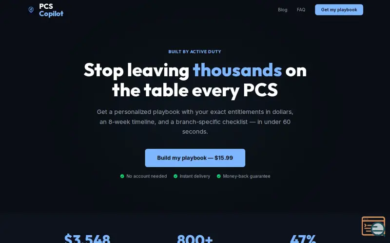 Screenshot of PCS Copilot — Personalized PCS Playbooks