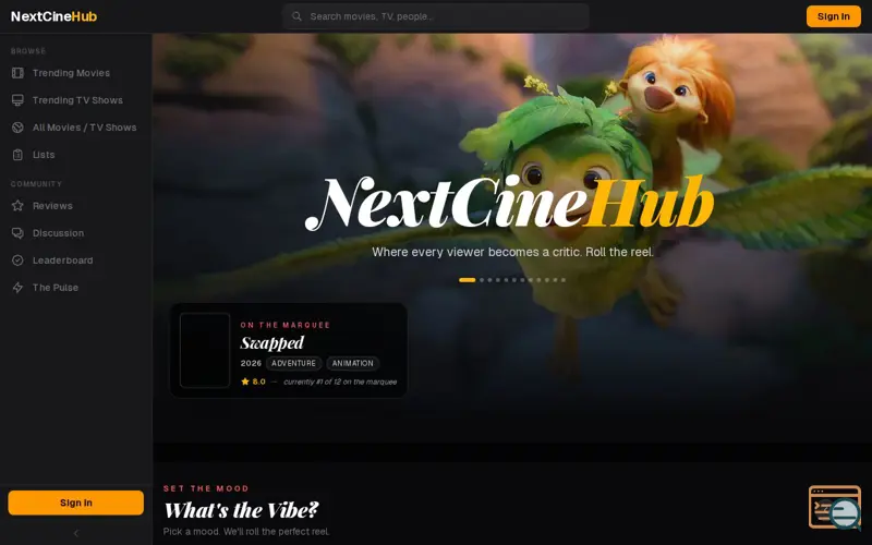 Screenshot of NextCineHub