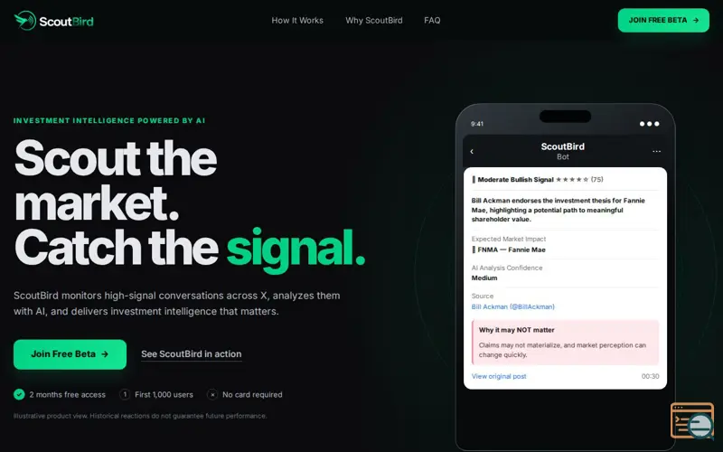 Screenshot of ScoutBird