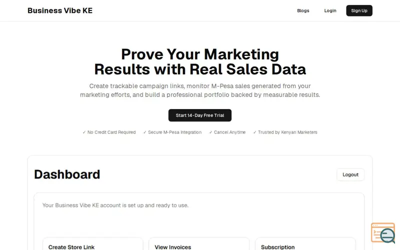 Screenshot of Business Vibe KE