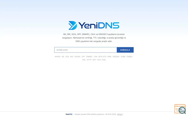 Screenshot of YeniDNS