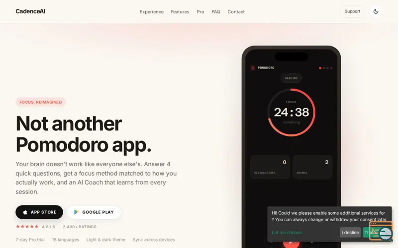 Screenshot of CadenceAI