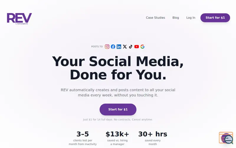 Screenshot of REV, a launch using Viral Loops
