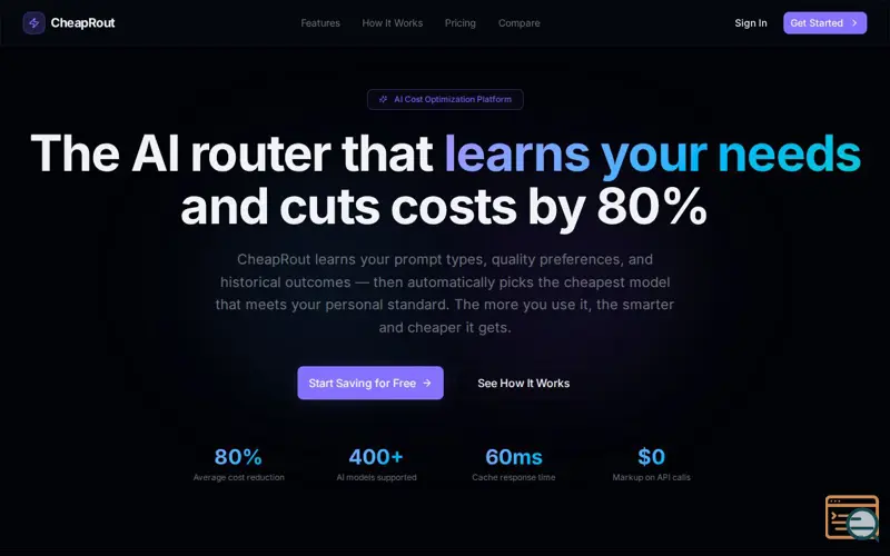Screenshot of CheapRout